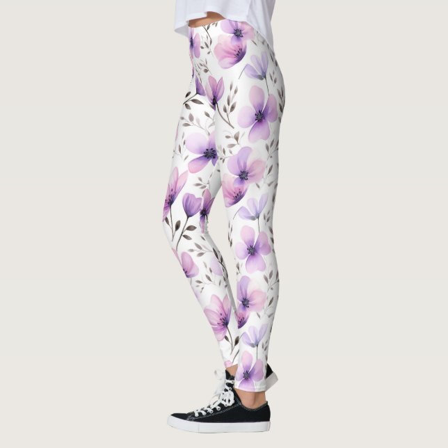 Botanisches Muster der Wasserfarbe Leggings (Links)