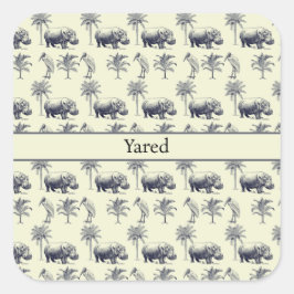 Botanisches Muster des Nils, kundenspezifisch Quadratischer Aufkleber