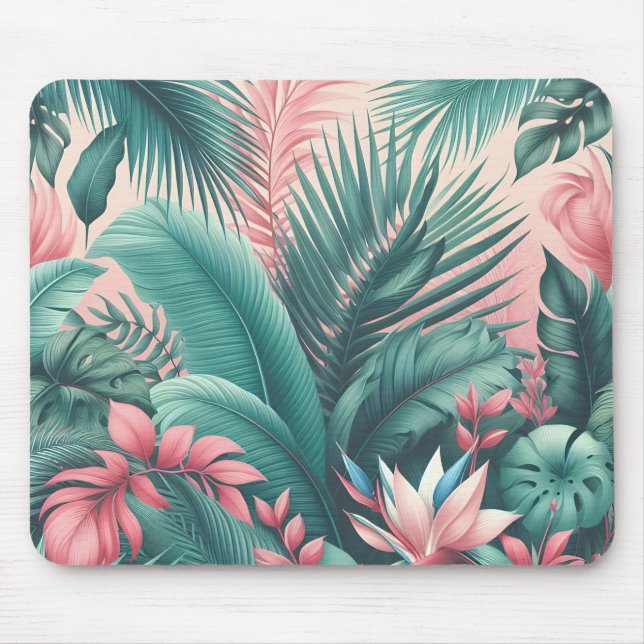 Botanisches Muster des tropischen Paradieses Mousepad (Vorne)