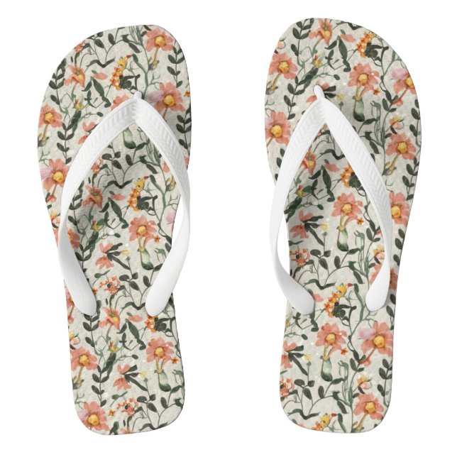 Botanisches Muster Flip Flops (Fußbett)