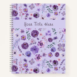 Botanisches Muster für Lilac Floral Notizbuch