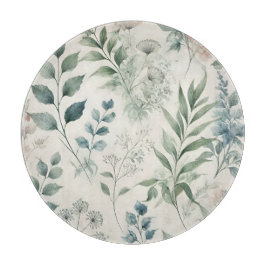 Botanisches Muster für sanfte Wasserfarbe Schneidebrett