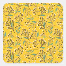 Botanisches Muster im Vintage-Stil in Blau, quadra