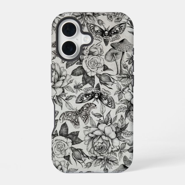 Botanisches Muster iPhone 16 Hülle (Rückseite)