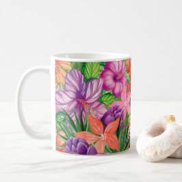 Botanisches Muster tropischer Blume Kaffeetasse