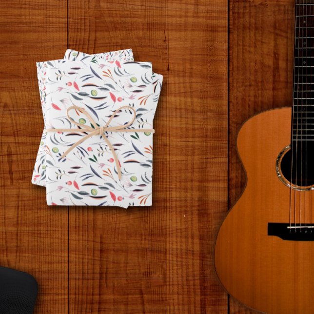 Botanisches Muster verlassen Packpapier Geschenkpapier Set (Von Creator hochgeladen)