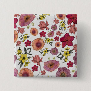 Botanisches Muster wc Paper OG Pink Coral Yellow 1 Button