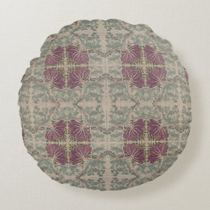 Botanisches Muster - William Morris Kissenbezug Rundes Kissen