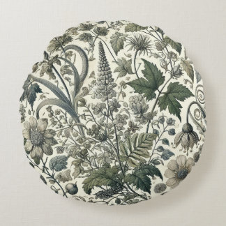 Botanisches Muster-Wurfkissen Rundes Kissen