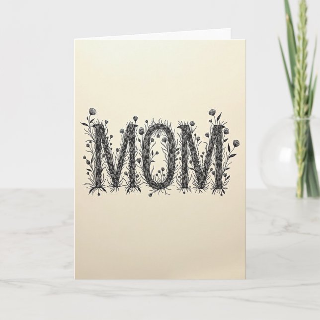 Botanisches Mutter Kunst Design Karte (Vorderseite)