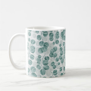 Botanisches nahtloses Muster mit vintage-grafische Kaffeetasse