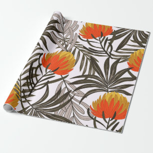 Botanisches nahtloses tropisches Muster mit heller Geschenkpapier
