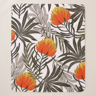 Botanisches nahtloses tropisches Muster mit leucht Sherpadecke