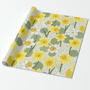 Botanisches Narzissen-Blumen-Geometrisches Muster  Geschenkpapier