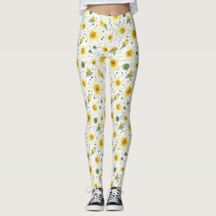 Botanisches Narzissen-Blumen-Geometrisches Muster Leggings