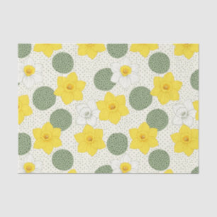 Botanisches Narzissen-Blumen-Geometrisches Muster Seidenpapier