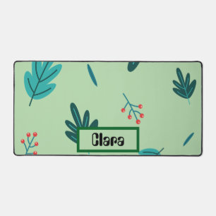 Botanisches niedliches Grünes Monogramm für Kinder Schreibtischunterlage