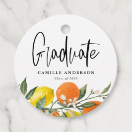 Botanisches Orange und Lemon Abschluss Vielen Dank Geschenkanhänger