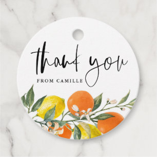 Botanisches Orange und Lemon Abschluss Vielen Dank Geschenkanhänger