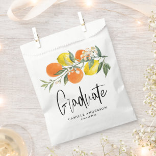 Botanisches Orange und Lemon Abschluss Vielen Dank Geschenktütchen