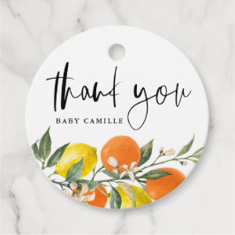 Botanisches Orange und Lemon Baby Dusche Vielen Da Geschenkanhänger