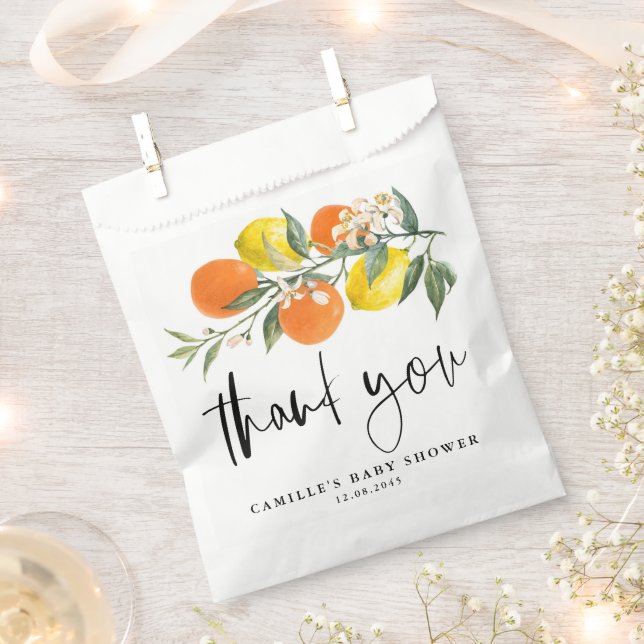 Botanisches Orange und Lemon Baby Dusche Vielen Da Geschenktütchen (Ausgeschnitten)