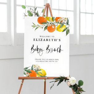 Botanisches Orange und Lemon Garland Baby Brunch Poster