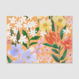 Botanisches, oranges florales nahtloses Muster Seidenpapier