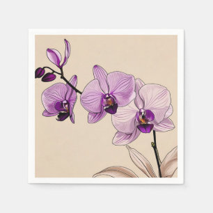Botanisches Orchid Serviette