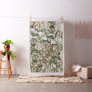Botanisches Palme-Wedel-Blatt-Nuss-Blumen-Gewebe Stoff