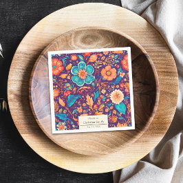 Botanisches Party für die Bewahrung der sonnigen B Serviette