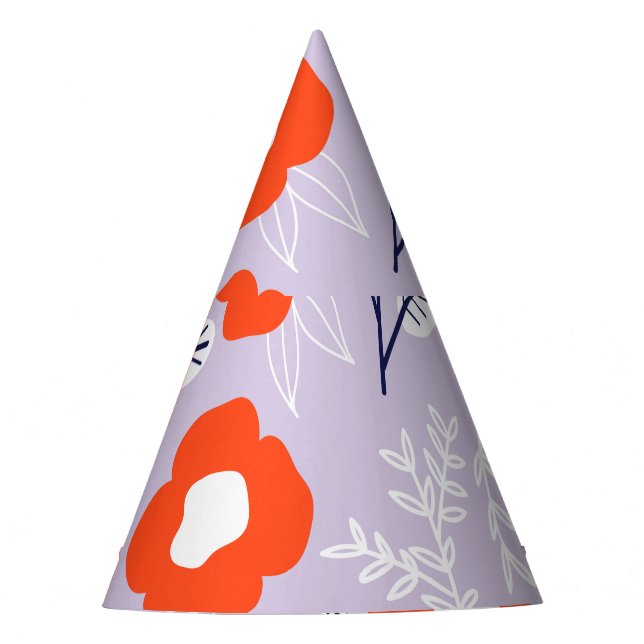 Botanisches Pastellrosa: Blumenmuster Partyhütchen (Vorderseite)