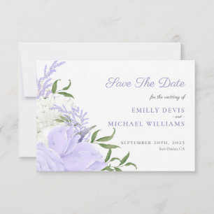 Botanisches Periwinkle Wasserfarbenhochzeit Save The Date