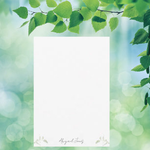 Botanisches Personalisiertes Weiß Dankeskarte