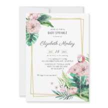 Botanisches Pink Flamingo Floral Baby Sprinkle