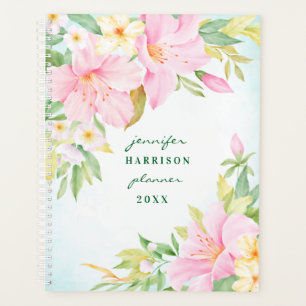 Botanisches Pink-Lily-Blossom Planer