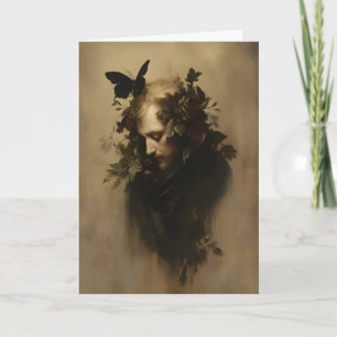 Botanisches Porträt der Seele Dark Academia Druck Karte