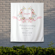 Botanisches Regency-Wappen-Hochzeit in Rosa