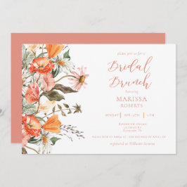Botanisches Rosa Brunch Bridal Dusche Einladung