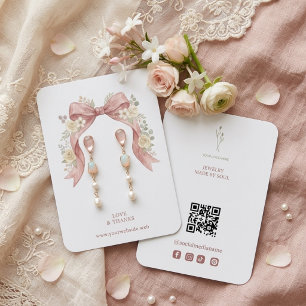 Botanisches Rosa Kokette Bogen Schmuck Display TMF Visitenkarte