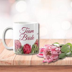 Botanisches rosa Protea-Blumenumfeld-Geschenk-Kaff Kaffeetasse