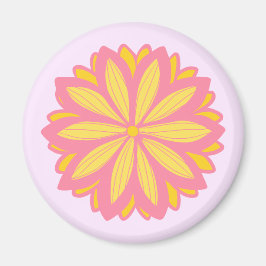 Botanisches Rosa und Gelbe Blume Magnet