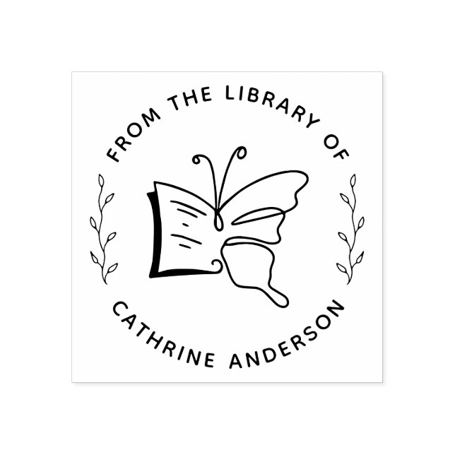 Botanisches Schmetterlingsbuch Stilvolles, benutze Gummistempel (Prägung)