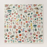 Botanisches Schönheits- und Blumenmuster Puzzle<br><div class="desc">Ein lustiges Muster hübscher Blumen und Schönheitsprodukte.</div>