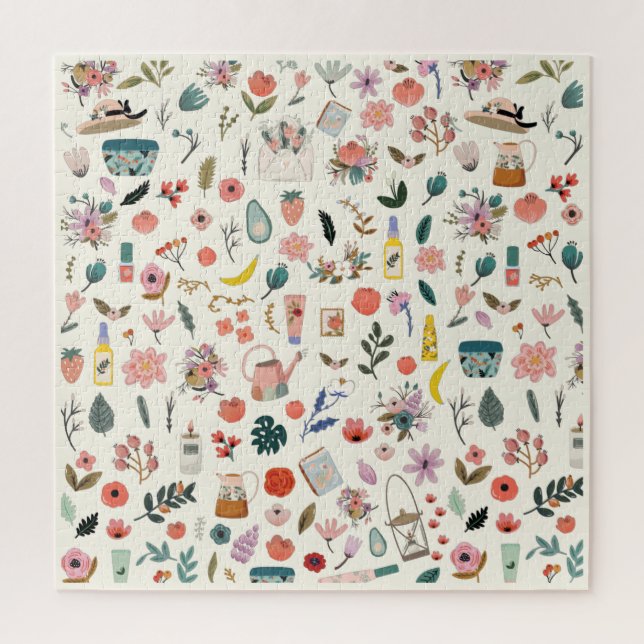 Botanisches Schönheits- und Blumenmuster Puzzle (Vertikal)