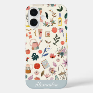 Botanisches Schönheitsmuster Naturmuster Personali iPhone 16 Hülle