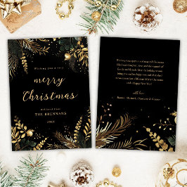 Botanisches Schwarzes Gold Moderne Elegante Feiertagskarte