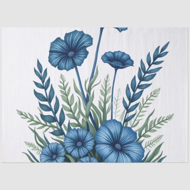 Botanisches Seidenpapier mit elegantem Blumendesig (Vorderseite)