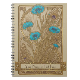 Botanisches Tapisserie: Die Blaue Kornblume Art No Notizblock