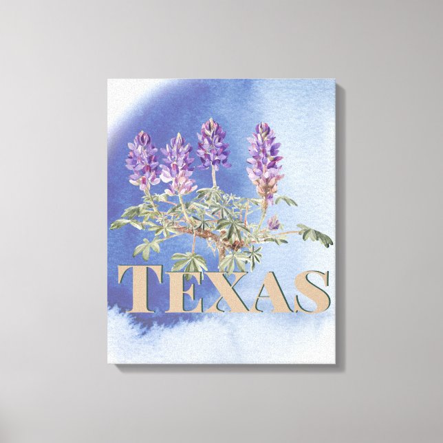 Botanisches Texas Bluebonnet 2 Leinwanddruck (Vorderseite)